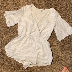 Blue striped romper